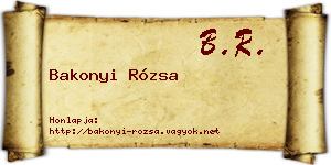 Bakonyi Rózsa névjegykártya