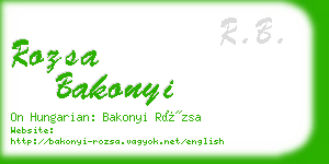 rozsa bakonyi business card
